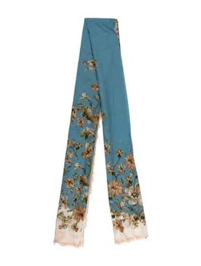 Pre-owned Zimmermann Paisley Print Scarf In Blue