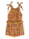 Zimmermann Paisley Print Tie-strap Playsuit In 黄色