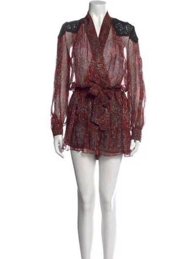 Pre-owned Zimmermann Paisley Print V-neck Jumpsuit