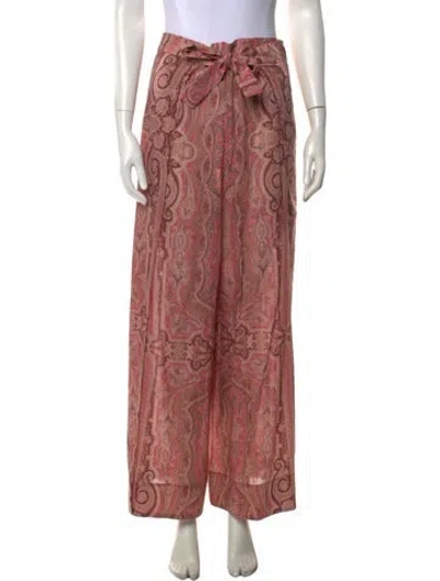 Pre-owned Zimmermann Paisley Print Wide Leg Pants