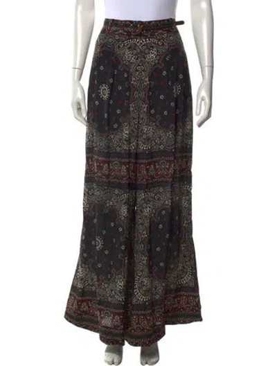 Pre-owned Zimmermann Paisley Print Wide Leg Pants In Grey