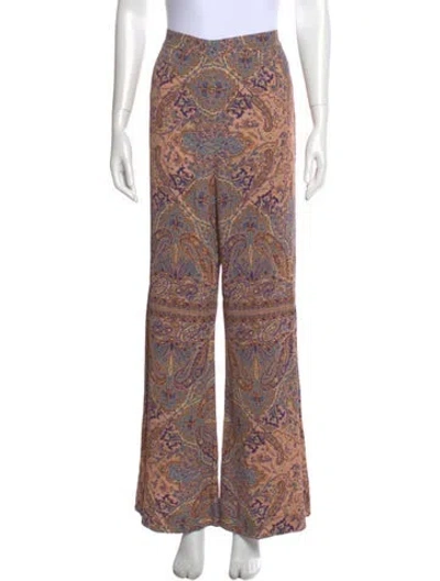 Pre-owned Zimmermann Paisley Print Wide Leg Pants In Multi
