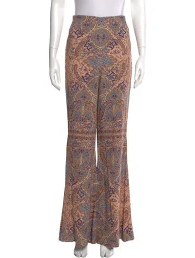 Pre-owned Zimmermann Paisley Print Wide Leg Pants In Multi