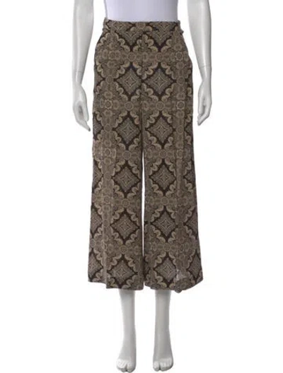 Pre-owned Zimmermann Paisley Print Wide Leg Pants In Neutral
