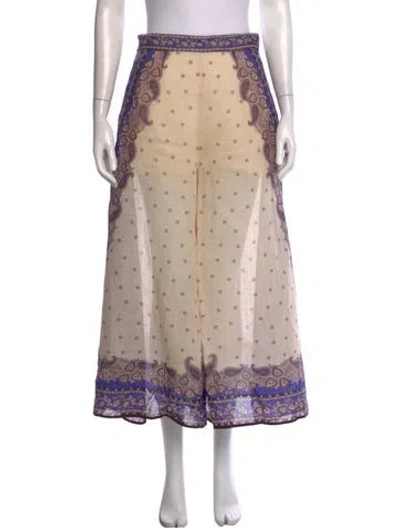 Pre-owned Zimmermann Paisley Print Wide Leg Pants In Neutrals