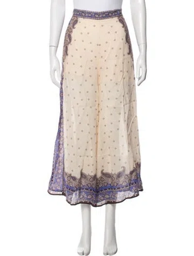 Pre-owned Zimmermann Paisley Print Wide Leg Pants In Neutrals