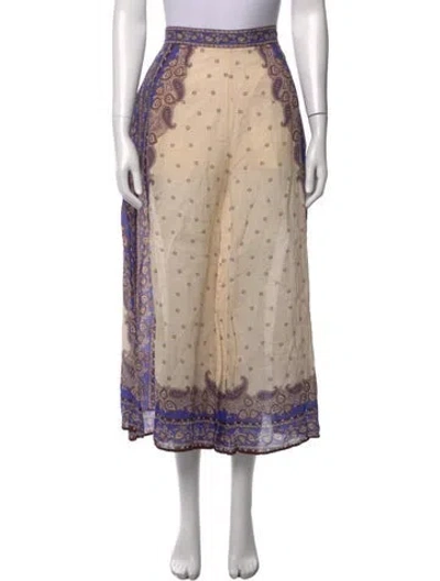 Pre-owned Zimmermann Paisley Print Wide Leg Pants In Neutrals