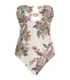 Zimmermann Rhiannon Hardware-detailed Strapless One-piece Swimsuit In White