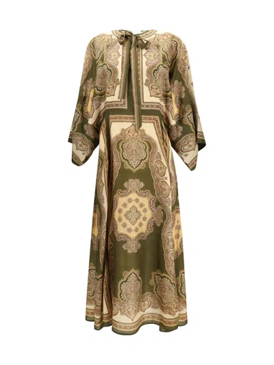 Zimmermann Paisley Silk Tunic Dress In Brown