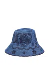 Zimmermann Paisley-embroidered Scallop-edge Bucket Hat In Blue