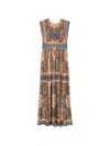 Zimmermann Womens Dark Blue Paisley Mahon Printed Silk Maxi Dress In Brown
