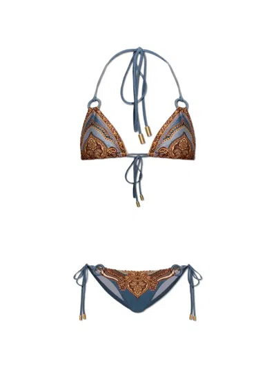 Zimmermann Paisley-print Bikini In Blue