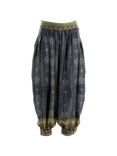 Zimmermann Paisley-print Buttoned-cuff Trousers In Blue