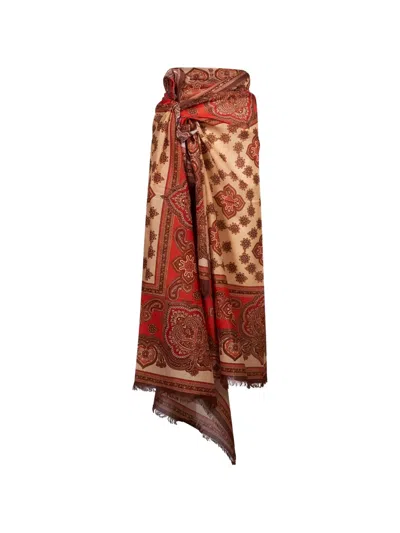 Zimmermann Paisley-print Fringed Pareo In Brown