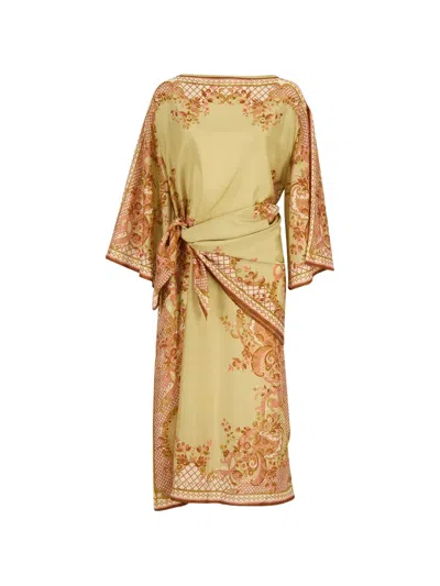 Zimmermann Paisley-print Midi Dress In Green