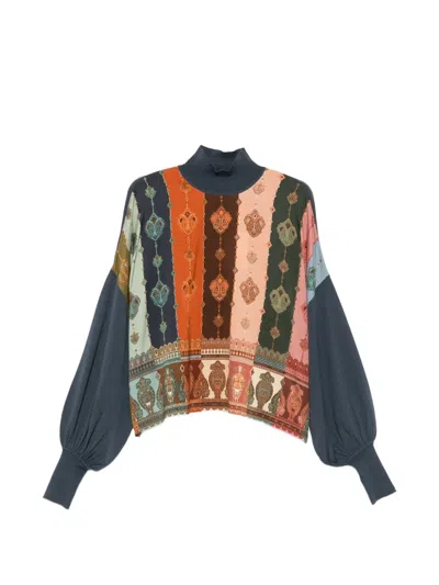 Zimmermann Paisley-print Panelled Sweater In Multi
