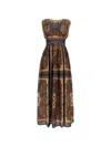 Zimmermann Mahon Waisted Maxi Dress With All-over Paisley Pattern In Neutral