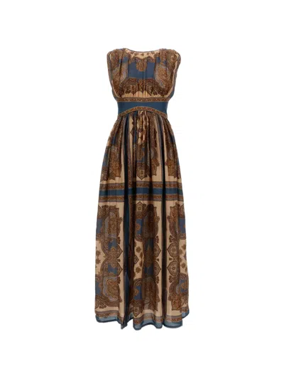 Zimmermann Paisley-print Sleeveless Maxi Dress In Neutral