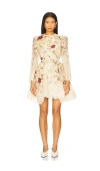 Zimmermann Womens Cream Cascade Hypnotic Lace Linen And Silk Mini Dress In Neutral