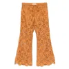 Zimmermann Orange Lace Coco Pant In Brown