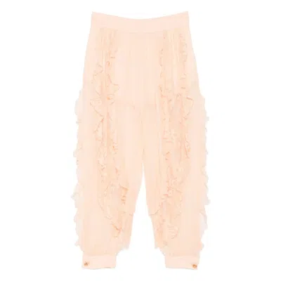 Zimmermann Rebellion Ruffled Lace Trousers In Neutral