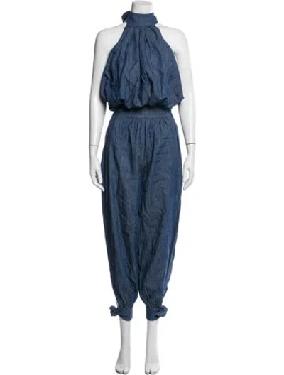 Pre-owned Zimmermann Pant Set W/ Tags In Blue