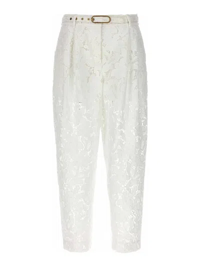Zimmermann Natura Cropped Barrell Trousers In White