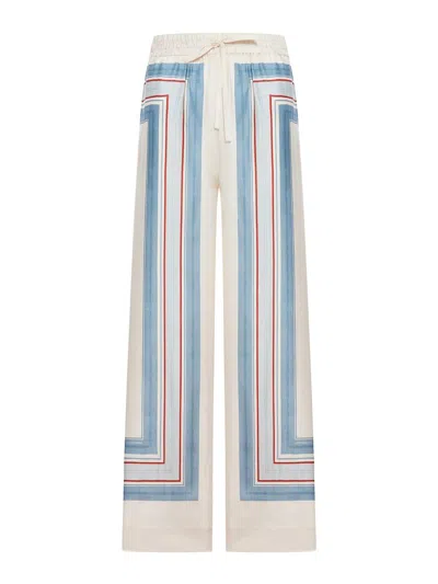 Zimmermann Wide-waisted Silk Trousers In Multi