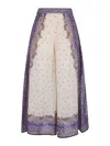 Zimmermann Maxine Wide Leg Printed Trousers In Púrpura