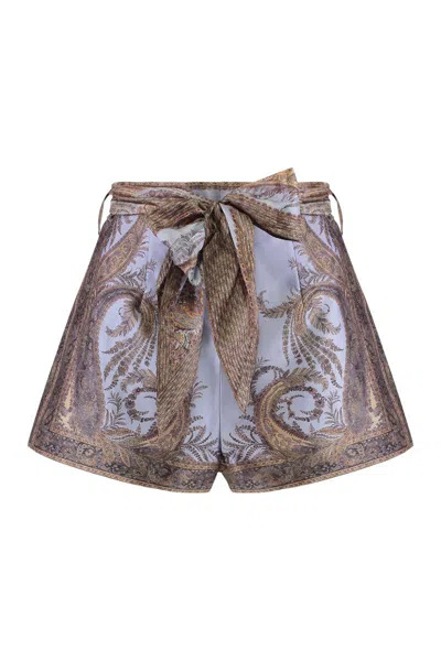 Zimmermann Hypnotic Flat Front Bermuda And Short Purple