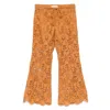 Zimmermann Womens Biscuit Coco Lace Flared Woven Trousers Xs