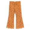Zimmermann Womens Biscuit Coco Lace Flared Woven Trousers Xs
