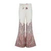Zimmermann Rhiannon Multicolor Flared Pants With Drawstring Waist And Paisley Print In Cotton Woman In White