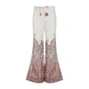Zimmermann Rhiannon Multicolor Flared Pants With Drawstring Waist And Paisley Print In Cotton Woman