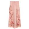 Zimmermann Silk Trousers With Floral Print And Wide Leg In Pink