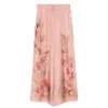 Zimmermann Silk Trousers With Floral Print And Wide Leg In Pink