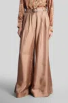 Zimmermann Silk Pintuck Pant In Blush In Brown