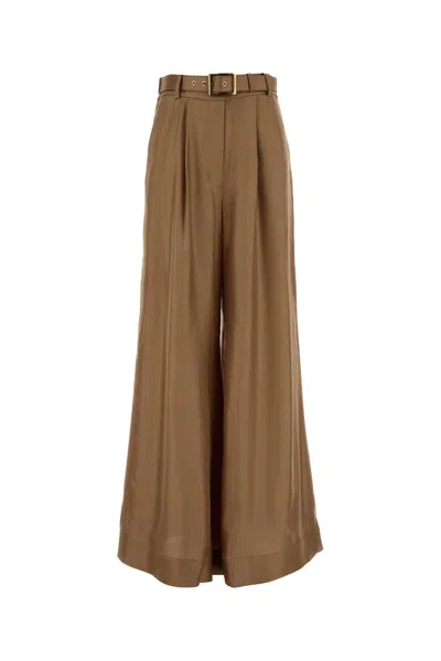 ZIMMERMANN PANTS IN CAMEL SILK