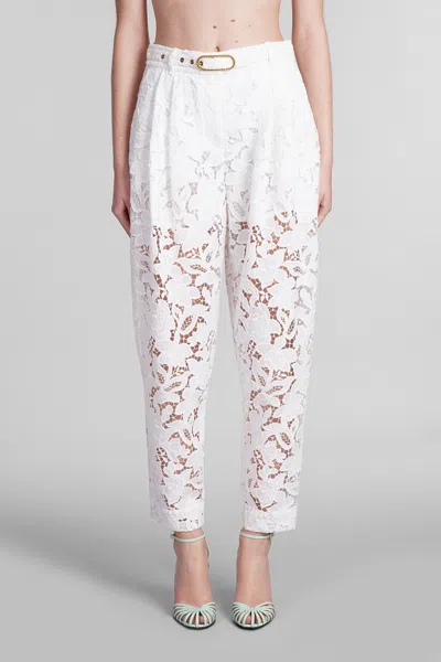 ZIMMERMANN PANTS IN WHITE POLYESTER