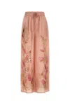 Zimmermann Cascadian Silk Wide Leg Pants In Pink