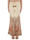 Zimmermann Rhiannon Multicolor Flared Pants With Drawstring Waist And Paisley Print In Cotton Woman