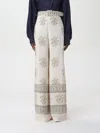 Zimmermann Belted Printed Crepe De Chine Wide-leg Pants In Beige