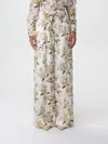 Zimmermann Cream Floral Linen Relaxed Pocket Pant In Beige