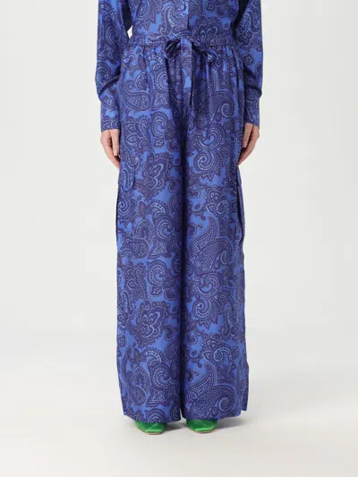 Zimmermann Ottie Silk Wide-leg Cargo Pant In Blue Paisley