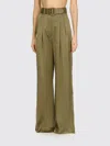Zimmermann Pantalone Dalla Gamba Ampia Crush In Raso Verde Oliva Donna