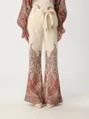 Zimmermann Rhiannon Multicolor Flared Pants With Drawstring Waist And Paisley Print In Cotton Woman