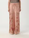 Zimmermann Pink Botanical Floral Silk Habotai Cascadian Trousers In Pink