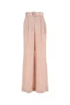 Zimmermann Pink Silk Tuck Pants In Neutral