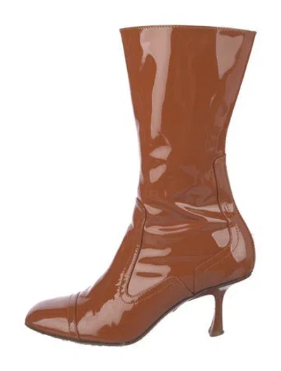 Pre-owned Zimmermann Patent Leather Boots In Brown