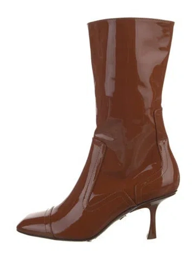 Pre-owned Zimmermann Patent Leather Boots In Brown